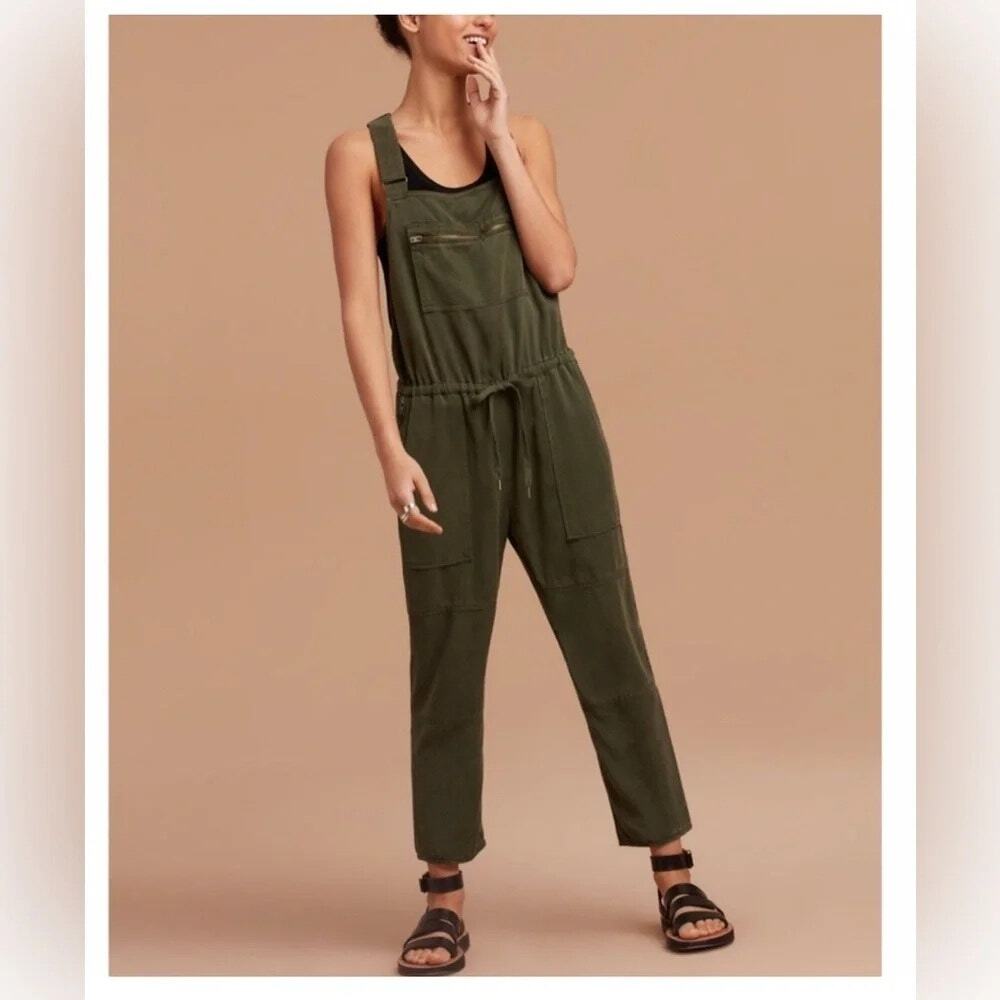 M olive green utility overalls by Aritzia Wilfred Free Jumpsuit One Peice Outfit
